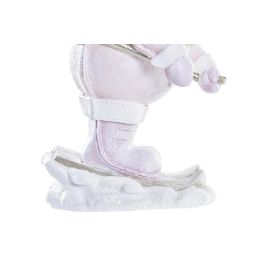 Figura Navidad Fantasia DKD Home Decor Rosa Blanco 13.5 x 24.5 x 15 cm (2 Unidades)