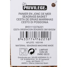 Cesta de Ordenación Seagrass 28x18x5 cm Privilege (18 Unidades) Cesta de Ordenación Seagrass 28x18x5 cm Privilege (18 Unidades)