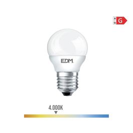 Edm Bombilla Esférica LED E27 5W 400LM 4000K Luz Día Ø4,5x8cm Precio: 1.79000019. SKU: S7900445
