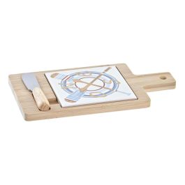 DKD Home Decor Tabla de Aperitivo Set de 3 Mediterránea Bambú Gres Inox Azul Natural 21.5 x 11.8 x 1.5 cm Precio: 4.68999993. SKU: S3036987