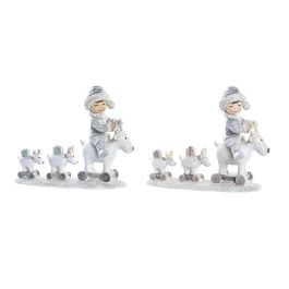 DKD Home Decor Figura Navidad Moderna Niña de Resina Azul, Gris y Blanco 7.5x13.5x17 cm (2 Unidades) Surtidas Precio: 16.9521. SKU: B1EJ6P65VF