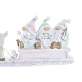 DKD Home Decor Figura Decoración Navidad Trineo Fantasía Resina Rosa Blanco Verde 7x11.5x23 cm DKD Home Decor Figura Decoración Navidad Trineo Fantasía Resina Rosa Blanco Verde 7x11.5x23 cm