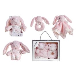 Creaciones Llopis Dou-Dou 30x30 cm con Sonajero 16 cm Conejo Rosa en Caja