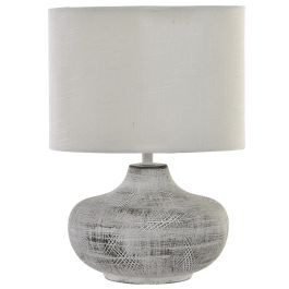 DKD Home Decor Lámpara de Sobremesa Romántica Gris y Blanco, Pack 2 Unidades, 22x31x22 cm, Gres/Poliéster, Bombilla E27 Precio: 30.46296. SKU: B1F2R8QTYZ