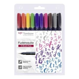 Rotulador Tombow Caligrafia Fudenosuke Punta Dura Estuche De 10 (Negro, Amarillo, Verde, Azul, Violeta, Rosa, Rojo, Naranja, Marron Y Gris) Precio: 25.4999998. SKU: B1K6CDAKYM
