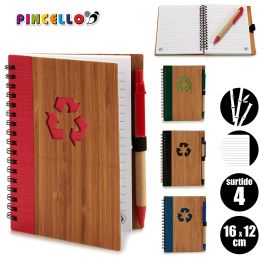 Libreta Bambú Reciclada con Bolígrafo 16x12 cm - Pincello (24 Unidades) Libreta Bambú Reciclada con Bolígrafo 16x12 cm - Pincello (24 Unidades)