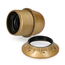 Basics Portalámparas semiroscado E27 dorado 250V para interior