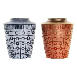 Jarron Oriental DKD Home Decor Azul Rojo 17 x 20 x 17 cm (2 Unidades) Precio: 18.5856. SKU: S3015256