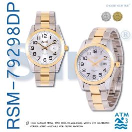 SAMI Reloj Unisex Bicolor con Fecha, Correa de Acero IPG, Resistente al Agua 3 ATM Precio: 25.3253. SKU: B1HCRCXKQ4