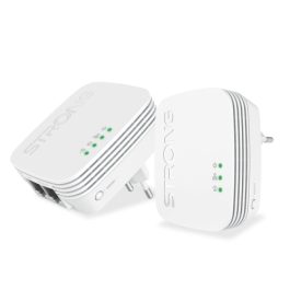 Strong POWERLWF600DUOMINI adaptador de red PowerLine 600 Mbit/s Ethernet Wifi Blanco 2 pieza(s)