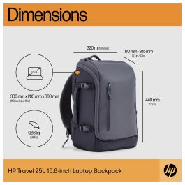HP Mochila para portátil de 25 litros, 15.6 pulgadas, Gris Hierro