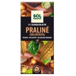 SOLNATURAL Chocolate Praliné con Eritritol y Avellanas Bio, Vegano, sin Gluten, sin Azúcares Añadidos, Tableta 70g Precio: 5.5. SKU: B1G9F96EJH