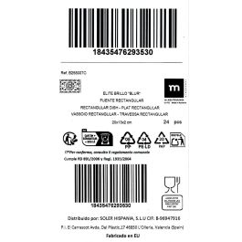 La Mediterranea Bandeja Rectangular 20 x 13 cm "Blur" (24 Unidades)