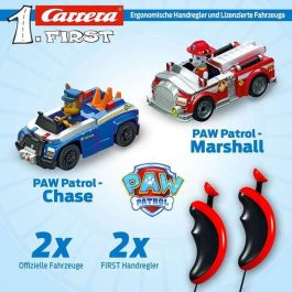 Pista carrera paw patrol, incluye 2 coches (chase y marshall) 2,4 metros Pista carrera paw patrol, incluye 2 coches (chase y marshall) 2,4 metros