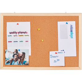 Q-connect Pizarra Corcho 40x30 cm Marco de Madera Natural