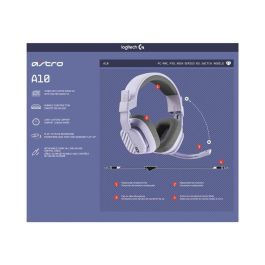 Logitech A10 Astro Auriculares con Micrófono Boom Unidireccional, Cableado, Compatible con Mac/Windows, Estéreo, Diadema Ajustable Logitech A10 Astro Auriculares con Micrófono Boom Unidireccional, Cableado, Compatible con Mac/Windows, Estéreo, Diadema Ajustable