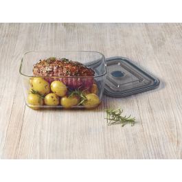 Santa Clara Fuente rectangular con tapa hermética y válvula, 3000 ml (4 Unidades)