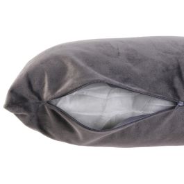 Home Deco Factory Cojín Bicolor 30x50 cm Rosa Gris con Ribete Dorado Desenfundable