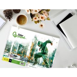 Bloc Dibujo Liderpapel Artistico Urban Espiral 230x325 mm 20 Hojas 130 gr-M2 Sin Recuadro Perforado 5 unidades