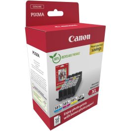 Canon Tinta Ecopack Negro+C-M-Y + 50H Papel Fotográfico CLI 581XL para Pixma TS 615X-815X-915X TR 755X-855X