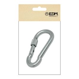 Edm Mosquetón bombero con seguro, msq02, acero galvanizado, 8 x 80 mm