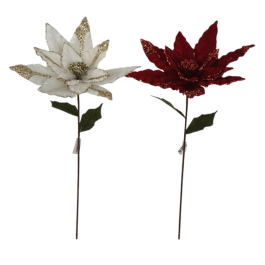 DKD Home Decor Rama Decoración Navidad Tradicional Flor Pascua Rojo Blanco Poliéster PVC 33x67x33 cm (12 Unidades) Precio: 89.49999982. SKU: B18GT4GR3Q