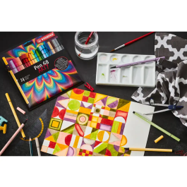 Stabilo Rotulador Acuarelable Pen 68 Arty Line 1 mm Estuche Cartón de 24 Unidades Colores Surtidos