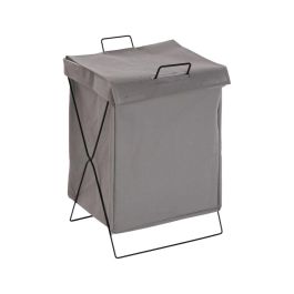 Cesto para la Ropa Sucia Versa Gris Poliéster Metal Polietileno 35 X 48 X 30 CM