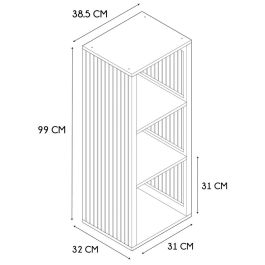 Home Deco Factory Estantería Klaus Natural 3 Compartimentos Madera Aglomerado MDF Medidas 38.5x32x99 cm