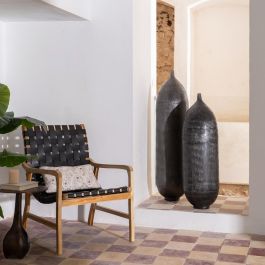 Jarrón Negro Aluminio Decoración 33 X 33 X 120 cm