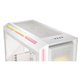 Corsair iCUE 5000T LX RGB - Caja ATX Semitorre Gaming, Cristal Templado Blanco, con 3 Ventiladores RGB, Controlador LED, Soporte E-ATX
