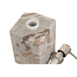 DKD Home Decor Dosificador de Mármol Moderno Marrón y Blanco 7.5x7.5x18 cm