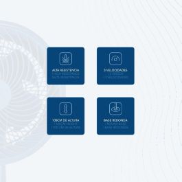 Daewoo Ventilador de Pared o Sobremesa High Speed 80W, 10 Pulgadas/25cm, Base Redonda, Color Azul