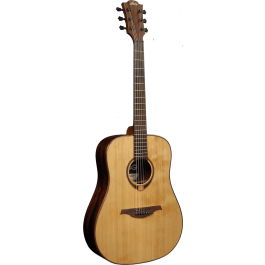 LAG Guitarra Acústica Dreadnought Tramontane 118 - Tapa de Cedro Rojo Macizo, Fondo y Laterales Khaya, Acabado Natural Brillante