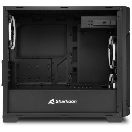 Sharkoon V1000 Mini Torre RGB Negra para PC Gaming, Ventana Lateral, compatible Micro ATX/Mini-ITX