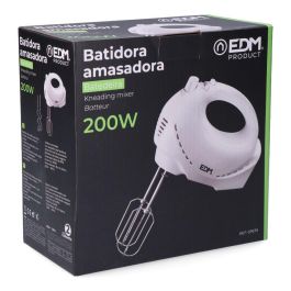 Edm Batidora Amasadora Turbo 200w 5 Velocidades + Turbo Incluye Varillas Batidoras y Amasadoras Cromadas