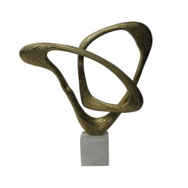 DKD Home Decor Decoracion Moderno Dorado Blanco Aluminio Marmol Abstracto (2 Unidades) 10 x 38 x 36 cm Precio: 66.50000038. SKU: B1D6M82XQL