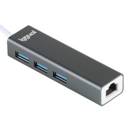 Hub USB-C iggual IGG319253 Negro Gris