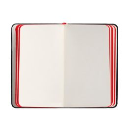 Cuaderno Con Gomilla Antartik Notes Tapa Dura A6 Hojas Lisas Negro Y Rojo 100 Hojas 80 gr Fsc