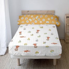 Juego de Sábanas HappyFriday Mr Fox World Trip Multicolor Cama de 105 2 Piezas