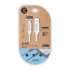 Tech One Tech Cable USB-A a Lightning 1m Blanco Nylon - Carga Rápida 2.4A, Compatible con iPhone Precio: 3.69000027. SKU: B14WFS9W2S