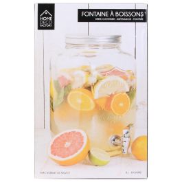 Home Deco Factory Dispensador Bebida 8 L Colección Essentiel Cristal con Grifo Tapa Metal