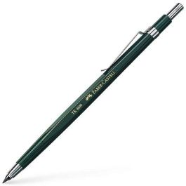 Faber Castell Portaminas TK4600 de 2mm con Clip de Metal y Afilaminas Integrado, Cuerpo Hexagonal Verde para Dibujo y Bocetos (Set de 10)