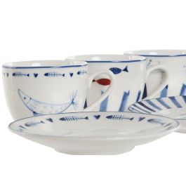 Taza Set Plato Atlantico DKD Home Decor Azul Blanco 6 x 5 x 8.5 cm (6 Unidades) Taza Set Plato Atlantico DKD Home Decor Azul Blanco 6 x 5 x 8.5 cm (6 Unidades)