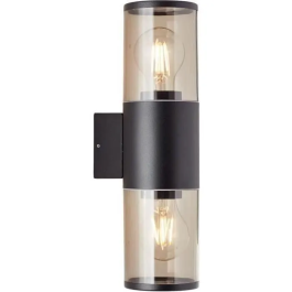 Brilliant Applique de Exterior 2L, Depoli Black, 2x27W, BRI4004353405686, Bombilla no incluida
