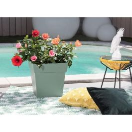 EDA PLASTIQUE - Macetero cuadrado Toscana - 32 x 32 x H 32 cm - 22 L - Verde laurel Precio: 24.50000014. SKU: S7168332