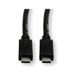 ROLINE 11.02.9055-10 Cable USB-C a USB-C 3.2 Gen 2, 10 Gbps, 2m, Carga Rápida PD 100W, Negro