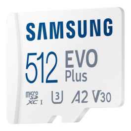 Samsung Tarjeta Memoria MicroSDXC EVO Plus 512 GB MB-MC512S, UHS-I U3, V30, A2, Lectura 160MB/s, Escritura 120MB/s