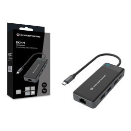 Conceptronic DONN14G Adaptador USB-C Multipuerto 7 en 1 a HDMI 4K, USB-C PD 100W, USB 3.0, GbE