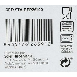 Inde Vajilla Berna Monaco 12 Piezas Brillo-Redo - Plato 26 cm, Taza 21 cm, Tazón 20 cm (2 Unidades)